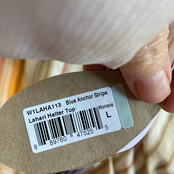 NWT set of 2 large Prana striped tie back swimsuit tops bundle - Picture 4 of 14